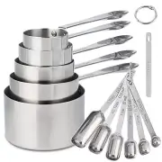 Nstezrne Measuring Cups and Spoons Set, 18/8 Stainless Steel Measuring Cups and