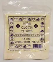 Ivory Cross Stitch AIDA Cloth Fabric 14 Count 12” x 18” 100% cotton 56181