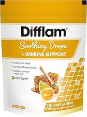 Difflam Soothing Drops + Immune Support 20 Pieces Pack, Honey and Lemon