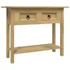 Hall Console Table Solid Wood Hallway 2 Drawer Storage Unit Corona Furniture