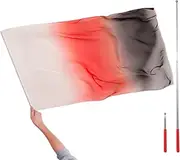 Worship Flag with Scalable Rod, 45" Rectangular Flex Chiffon Flag for Dance Practice Performance, Praise Dance Flag, Divine Flag, Church Flag (B9)