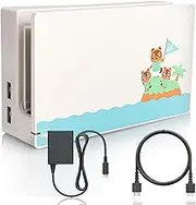 TV Dock Station for N-Switch/Console - 3 in 1 TV Base Docking Station Set, Charger, Accessories with 4K/1080P HDMI [Brown Box]. (Switch-Dock)