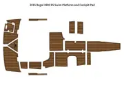 2015 Regal 1900 ES Swim Platform Cockpit Boat EVA Faux Foam Teak Deck Floor Pad