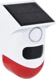 Solar Motion Sensor Alarm Outdoor Solar Alarm 120Db Loud Siren LED Strobe Lights