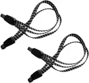 2 Pcs Bike Bungee Cords 3 in 1 Strap Rope Elastic with Two Plastic Hoods Black