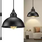 Plug in Pendant Light, 15FT Hanging Lights with Plug in Cord, On/Off Switch, Ind