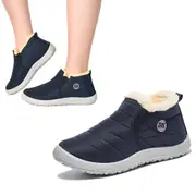 Women Water Resistant Warm Slip-On Shoes with Non-Slip Sole-Blue