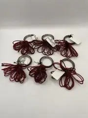 NWT Pier 1 Set of 6 Beaded Napkin Rings Cluster Wired Beads Red Ruby