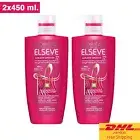 2 x 450 ml. L'Oreal Elseve Keratin Smooth 72h Perfacting Shampoo DHL Express
