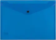 Bantex Document Wallet A4 Polypropylene Button Closure Translucent Blue [Item No. 100851892]