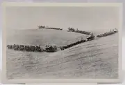 Combines Harvesting Wheat In Washington State c. 1900 B&W RPPC 2009 4x6" Horses