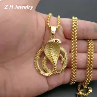 在飛比找蝦皮購物優惠-【Z H Jewelry】復古18K鍍金眼鏡蛇紅寶石嘻哈吊墜