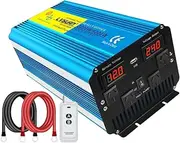 Yinleader Power Inverter 3000W/6000W 12V to 240V Portable Pure Sine Wave Inverters Adapter Converter Camping Car Boat Caravan Laptop Accessories