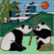 CeramicTile Panda Bear wall decor hot plate installation backsplash mural mosaic