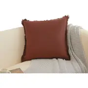 Fringe Throw Super Soft Pillowcases Tassel Decor Cushion Cover For Sofa Bedroom-Reddish Brown