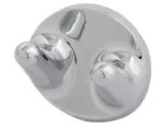 Polished chrome double robe/towel hook