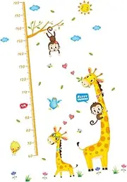 CHICAMPERA Cute Animal Height Sticker Wall Decal for Removable Growth Chart Wall Decoration for Bedroom Material Fun and Practical Design for Nursery and Playroom