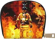 [EdWal] Fire Brigade Fire Department Fire Department Leather Unisex Credit Card Holder for Men & Women, White, One Size, white, Taille unique