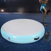 1M Everfit Round Air Track Mat Inflatable Gymnastics with Electric Pump Yoga Tumbling Mat Home Gym Equipment Outdoor Fitness Anti-slip Wear-resistant in Green and White Professional Equipment