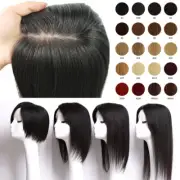 CLEARANCE Clip In Silk/Mono Base 100% Remy Human Hair Topper Toupee Hairpiece AU