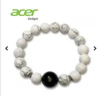 在飛比找Yahoo!奇摩拍賣優惠-ACER原廠商品-ACER正能量白紋石手環,主珠內附一卡通支
