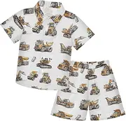 [Caihoyu] Little & Big Boy's Short Sleeve Shirt Top+shorts Suits Toddler Little Boys Outfit Infant Little Boy Gift