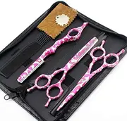 Hair Cutting Scissors, 5.5inch Professional 440c Steel 4 pcs Ceramics Haircut thinning Barber Cutting Shears Hairdresser Scissors kit