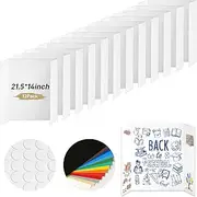 PSHVYM 12 Pcs Small Trifold Poster Board, 21.5 x 14 inches Poster Board with Double Sided Tapes and Cardboard, Corrugated Presentation/Display Board for School Project, Science Fair, Business