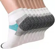 [Generic] Compression Socks Plantar Fasciitis Sock for Women and Men, 8 Pairs Arch Support Low Cut Running Gym Sport Hiking Cycling Travel Nurses Socks