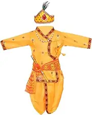 [AHHAAAA] Kids Ethnic Krishna Dress Costume Wear For Boys 236 (Yellow, 4-5 Yrs)