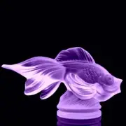 Art Deco 1930' H.Hoffmann ' Gold Fish ' Alexandrite Glass Sculpture