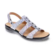 Revere Toledo Backstrap Sandal - Teal Snake