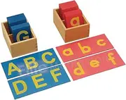 Montessori Lower and Capital Case Sandpaper Letters w/ Boxes