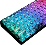YMDK 114 Keys Transparent Keycaps Diamond Crystal Clear Key Caps Unengraved PC for Mechanical Keyboard
