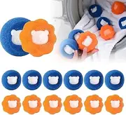 Pet Hair Remover for Laundry, 2024 New Lint Catcher for Laundry Pet Hair Remover Washing Machine Hair Catcher, Upgrade Washing Balls Dog Cat Hair Catcher Lint Remover Balls Multipack (12, Blue+Orange)