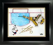 Framed Adin Hill The Save 2023 Stanley Cup Vegas Golden Knights Facsimile Laser Engraved Signature Auto 11"x14"Hockey Photo HOFSM Holo