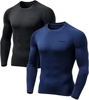 [TSLA] Men’s Thermal Compression Base Layer Shirt | Fleece-Lined Long Sleeve Top for Winter Running & Training (1 or 2 Pack)