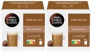 2 NESCAFE CAFE AU LAIT Coffee Capsules Boxes Pods for Dolce Gusto Machines 160g
