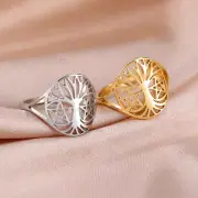 Tree of Life Star Ring Stainless Steel Ring