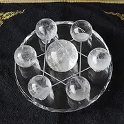 Natural White Crystal Ball Seven Star Array Gift Base Sphere Home Goods