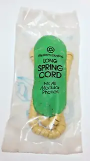 Long Yellow New NOS Bell System Western Electric Modular Phone Spring Cord