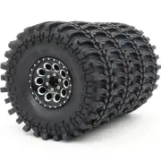 4x RC 1.9 Tires 121mm Tyres & 1.9 Beadlock Wheels Rims For RC Mud Crawler SCX10