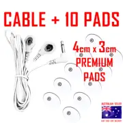 Omron compatible ELECTRODE TENS PADS CABLE + 4cm x 3cm x 10 PREMIUM PADS ⭐⭐⭐⭐⭐