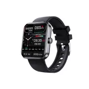 F57L Blood Glucose Sugar Smart Watch Body Temperature Waterproof HRV ECG Monitor black