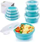 Collapsible Containers, Lunch Boxes,Silicone Food Storage Containers with Lids,B