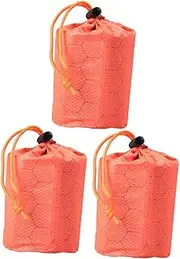 Kisangel 3pcs Camping Storage Bag Duffel Bag Gym Sack Outdoor Drawstring Sack Organizer Hunting Camping Bag Athletic Cinch Bag Hiking Gear Orange