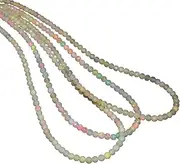 [Jaipur Gems Mart] Natural Ethiopian Opal Fire 5mm-8mm Loose Round Faceted Beads | 16inch Strand | Ethiopian Welo Opal Gemstone Opal Loose Beads for Jewelry