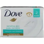 Dove Sensitive Skin Beauty Bar Soap, Unscented, 4 oz, 2 Ct