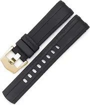 [BANDKIT] Watch Band For Omega SEAMASTER 007 PLANET OCEAN AT150 Pin Buckle Silicone Watch Strap Watch Accessories Rubber Watch Bracelet