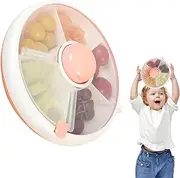 Snack Spinner- Rotating Snack Box, Multifunctional Rotating Snack Box| Kids Fruit Spinner Organizer, Leakproof Food Storage Organizer, Snack Spinner with Lid for Snacks, Fruits,Toddler,Baby